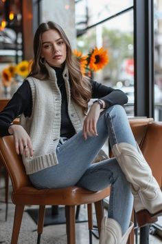 85+ White Cowboy Boots Outfits for Fall: Fresh Looks for Every Occasion! - From The Guest Room Cowboy Boots Outfits For Women, Cowboy Boots And Jeans Outfit, Sweaters Outfit Ideas, Cowboy Boots And Jeans, Boot Pictures, Montana Outfits, White Cowboy Boots Outfit, Shoes Campaign, Boots Outfit For Women