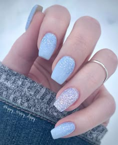 Hoco Nails, Blue Gel Nails, Nails Art Ideas, Cute Nail Art Designs, Cute Nail, Cute Gel Nails, Sparkle Nails, Ideas Nails