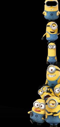 a group of minions from the movie despicables stacked on top of each other