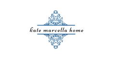 the logo for kate marcellla home, which has been designed to look like an ornate frame