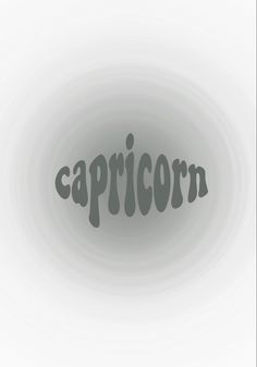 the word capricorn in grey and white