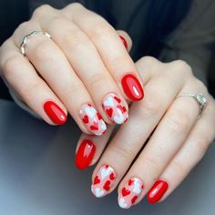 Feb Nails Valentines Day Short, Fun Valentines Nails, San Valentine Nails Ideas, Nail Ideas For Valentines Day