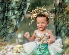 Medusa Deluxe Romper – AlessandrasLittleBow Snake Crown, A Snake, Gold Top, Hallows Eve, Couture Dresses, Snakes, Kids Dress, Bodice, Halloween Costumes