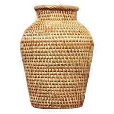 a large vase made out of wicker is shown on a white background with clippings