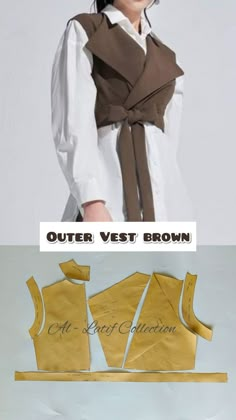 Pola Outer Kekinian, Pola Vest, Vest Patterns For Women Sewing, Outer Ideas, Outer Korea, Busana Casual, Pola Jaket, Outer Pattern, Clothing Pattern Design