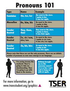 a poster with the words pronouns 101 and other things to know about them