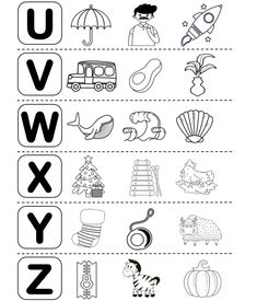 an alphabet worksheet with pictures and words to help students learn the letter u