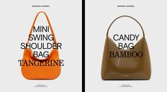 two bags with the words'candy bag'in black and white, one is brown