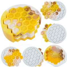 bees and honeycombs shaped ice cube trays