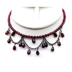 Blood Red Teardrops Memory Wire Choker, Faceted Crystal Drape Festoon Beaded Bib Necklace, Elegant Goth Minimalist Condition * Very nice condition. Gently used. Size: Womens OS, adjustable Condition: Pre-Owned Good Red Bead Choker, Silver Vampire Style Choker Necklace, Blood Choker, Vintage Red Choker Necklace, Red Vampire Necklace, Vintage Red Metal Choker, Elegant Goth, Wire Choker, Red Choker