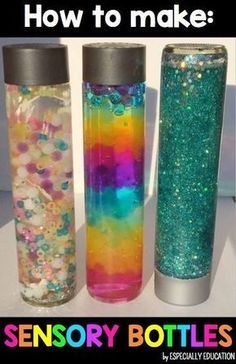 three different colored bottles sitting next to each other with the words how to make?