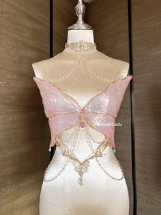 TAVIMART - Pink Castle Mistress Resin Mermaid Corset Bra Top Cosplay Costume Patent-Protected Corset Bra Top, Mermaid Corset, Resin Mermaid, Top Cosplay, Mermaid Top, Pink Castle, Mermaid Outfit, Pink Corset, Corset Bra