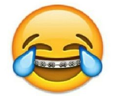 an emoticive smiley face with tears on it