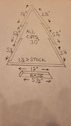 a drawing of a triangle with all cuts on it and numbers in the bottom right corner