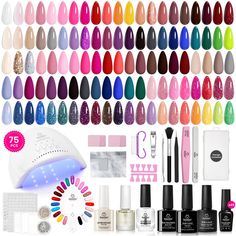 PRICES MAY VARY. 【ALL-IN-1 Gel Nail Kit】: beetles gel nail polish kit includes 45*5ml trendy colors gel polish, 5*7.5ml No Wipe Base and Glossy&Matte&pearlescent glitter Top Coat,24W LED Nail Lamp,7.5ml cuticle oil, 7.5ml instant cuticle remover, 3*False Nail Swatches, 5*nail stickers, 2*nail art rhinestones,manicure tool organizer, 100pcs nail wipes, 20pcs nail remover foil wraps, 9*Professional Gel Manicure Tool (with Nail File/Nail Buffer/Cuticle Pusher/Nail Brush/Nail Clipper/Nail Tweezers/N Nyc Nails, Nail Polish Kit, Sculptured Nails, Gel Nails At Home, Beauty Room Design, Nail Remover, Gel Nail Kit, Nail Polish Kits, Latest Nail Art