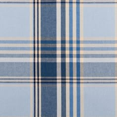 a blue and beige plaid fabric