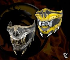 This listing is for a Scorpion mask face shell covering. 🦂Now offering MK 11 Paint color scheme for this mask, see pricing in the drop down! The mask is 3D printed using PLA filament, is sanded, primed, painted and sealed. Weathering is done to the mask using an acrylic dark wash.  I will be selling the masks with the option to not have elastic in the case you want to attach it yourself. Alternatively I will be providing an elastic install option, with a buckle to make it easier to put on.  I w Scorpion Mask, Tactical Swords, Aztec Warrior, Costume Masks, Paint Color Schemes, Mask Face, Paint Color, A Face, Scorpion