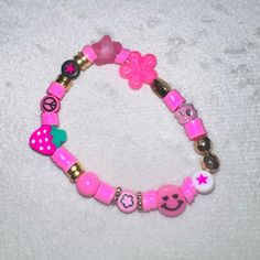 Kids Pink Charm Bracelet Pink Charm Bracelet, Pink Charm, Kids Accessories Jewelry, Kids Accessories, Jewelry Accessories, Kids Shop, Charm Bracelet, Size 6, Bracelet