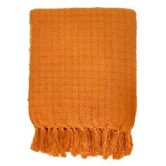 an orange blanket on a white background