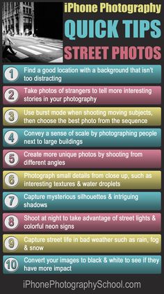 an info sheet with the words iphone photography quick tips moving subjects in front of it