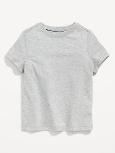 Rib-knit crew neck.  Short sleeves.  Soft, heathered cotton jersey.  This t-shirt is totally adorable & unisex, too.  Wearable & shareable for him, for her, for them.  #562563 Relaxed fit through body.  Unisex toddler short-sleeve t-shirt hits below