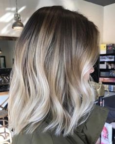 Brown To Bleach Blonde Balayage, Toned Ash Blonde Hair, Short Brunette Balayage Hair Blonde, Medium Hair With Blonde Balayage, Ombre Hair Colour For Short Hair, Bethany Joy Lenz Blonde Hair, Bob Hairstyles Balayage Brunettes, Short Hair With Dark Roots And Blonde, Fall Balayage Bronde