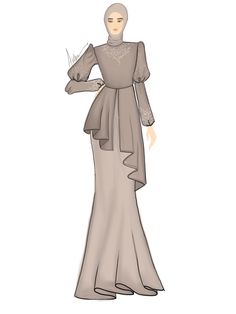 Sketsa Dress Design Hijab, Sketsa Dress Simple, Design Dress Muslim, Model Dress Bridesmaid, Muslim Fashion Dress Abayas, Baju Bridesmaid Muslim, Bridesmaid Dress Design