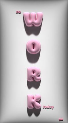 three pink letters are arranged in the shape of doughnuts