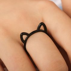 Minimalist Cat Dog Face Ear Ring – Bling Wind Black Gold Ring, Rings Black, September Birthstone Jewelry, Ear Ring, Cat Ring, Gold Gemstone Ring, Cat Ear