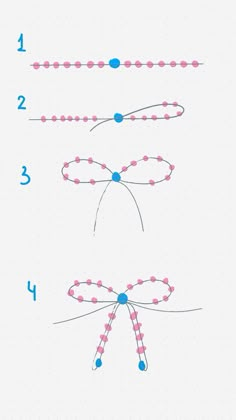 the instructions for how to make an origami necklace with beads and stringing