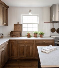 the kitchen is clean and ready to be used as a place for cooking or baking