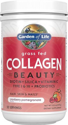 PRICES MAY VARY. COLLAGEN POWDER FOR WOMEN AND MEN WITH VITAMINS AND PROBIOTICS: Support radiant skin, gorgeous hair and beautiful nails with Grass Fed Collagen and Organic plant based collagen builders biotin, silica and vitamin C, plus a probiotic for optimal digestion COLLAGEN PEPTIDES POWDER: Collagen, the most abundant protein in our bodies, is vital for overall health and appearance; one serving of Collagen Beauty delivers 11g of Collagen Type I and III (no hormones or antibiotics) and 1.5 Pomegranate Uses, Supplement Packaging, Cranberry Pomegranate, Cranberry Powder, Collagen Benefits, Collagen Supplements, Collagen Protein, Collagen Powder, Skin Nails