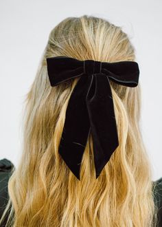 Wide Velvet Bow Barrette -- Black – Jennifer Behr LLC Black Hair Clips, Luxury Hair Accessories, Black Velvet Bow, Unique Hair Accessories, Bow Barrette, Velvet Hair, Hair Collection, Luxury Hair, Unique Hairstyles