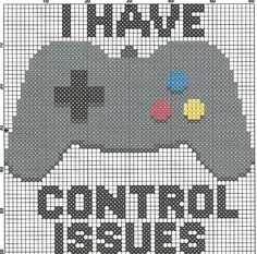 a cross stitch pattern with the words, i have control your heart and an image of a