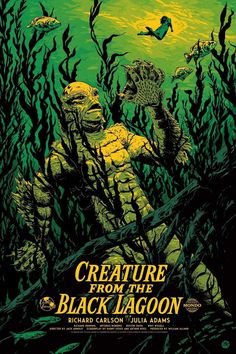 the poster for creature from the black lagoon, which is featured in an animated movie