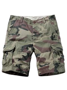 C29 Camo  Collar  Fabric   Embellished Slight Stretch  Men Outdoor Apparel Mens Cargo Shorts, Going Out Fashion, Camouflage Green, Blue Camouflage, Tactical Clothing, Camo Shorts, Cargo Shorts Men, Shorts Cargo, Mens Cargo