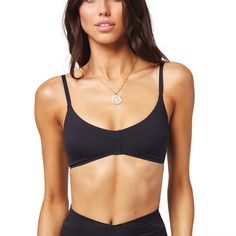 Nwt L*Space Alec Fused Bralette Bikini Top In Black. Size Small. Find The Balance Between Sexy + Sweet With The Alec Bikini Top. Made With New Seam-Free Technology, This Bralette Style Can Be Adjusted To Fit Your Body With A 3-Point Back Closure And Straps With Sliders. Seam-Free Bralette. Seam At Bust. Adjustable Straps W Sliders. 3 Pt Adjustable Back Closure. Lined Cups With Removable Padding. Unsure Of Your Size? No Worries! L*Space Recommends Sizing Up In Our Swim To Get That Perfect, Feel-Good Fit. Coverage: Medium. Support: Medium. 80% Nylon, 20% Spandex. Like All Delicates, Shape, Color And Fit Are Best Preserved If Hand Washed In Cold Water. Lay Flat To Dry. L Space, The Balance, Lay Flat, Womens Swim, Cold Water, Adjustable Straps, Swimming, Women Shopping