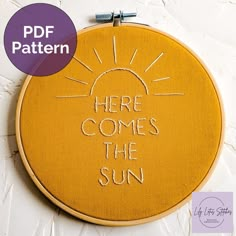 there comes the sun hand embroidery pattern