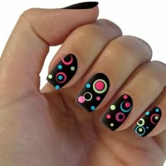 Black Dot Nails, Dot Nail Art Designs, Polka Dot Nail Designs, Dot Nail Designs, Polka Dot Nail Art, Dot Nail Art, Polka Dot Nails, Pretty Nail Art