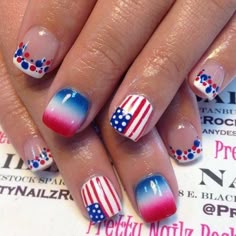 Fourth of July Nails Nail Designs 2014, 4th Of July Nail Art, 4th Nails, 4th Of July Nail, Patriotic Nails, Fourth Of July Nails, 4th Of July Nails, Holiday Nail Art, July Nails