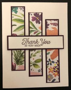 a thank card with flowers and leaves on the front, which reads thank you so very much