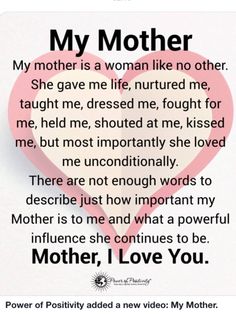 a mother poem with a heart on it