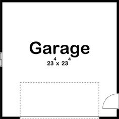 the garage floor plan is shown in black and white