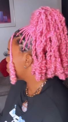 Rope Locs, Pink Island Twist, Individual Locs, Locs Pink, Pink Locs, Island Twist, Pink Island, Cute Couple Text Messages, Cute Couples Texts