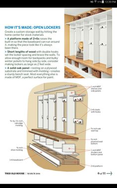 an open locker is shown with instructions for how to put the doors and drawers in it