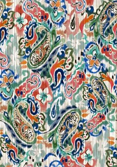 an artistic pattern with many colors and designs