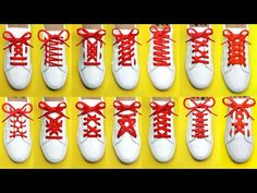 Creative Laces Shoes, Sneaker Tieing Shoe Lacing, Fancy Shoe Lacing, Fun Shoelace Patterns, Creative Shoe Lacing, Laces Designs On Shoes, How To Tie A Shoe Lace Bow, Creative Ways To Lace Shoes, Different Ways To Tie Your Shoes