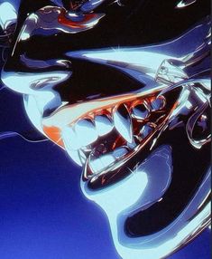 an abstract image of a person's face with their mouth open