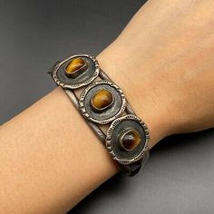 (eBay) Vintage Southwestern Tiger Eye Silver Bracelet Cuff Small 6-1/4" Silver Bracelet Cuff, Bracelet Cuff, Silver Cuff Bracelet, Tiger Eye, Cuff Bracelets, Silver Bracelet, Gap, Coin, Cuff