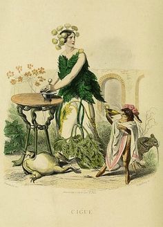 an illustration of a woman washing dishes on a table